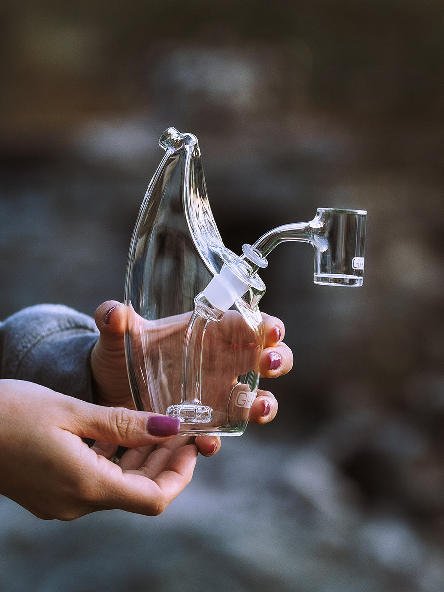 Hands holding GRAV Rain Showerhead Rig - 4