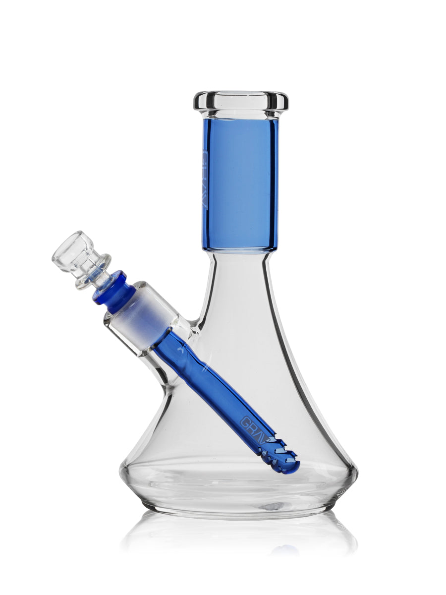 GRAV Small Colored Deco Beaker Bong - Blue Right Side - 4