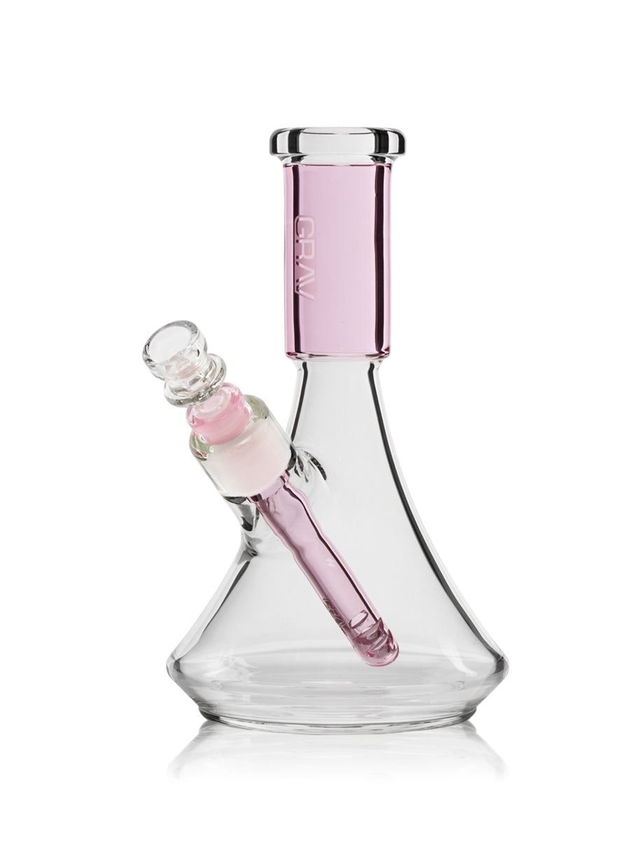 GRAV Small Colored Deco Beaker Bong - Pink - 6