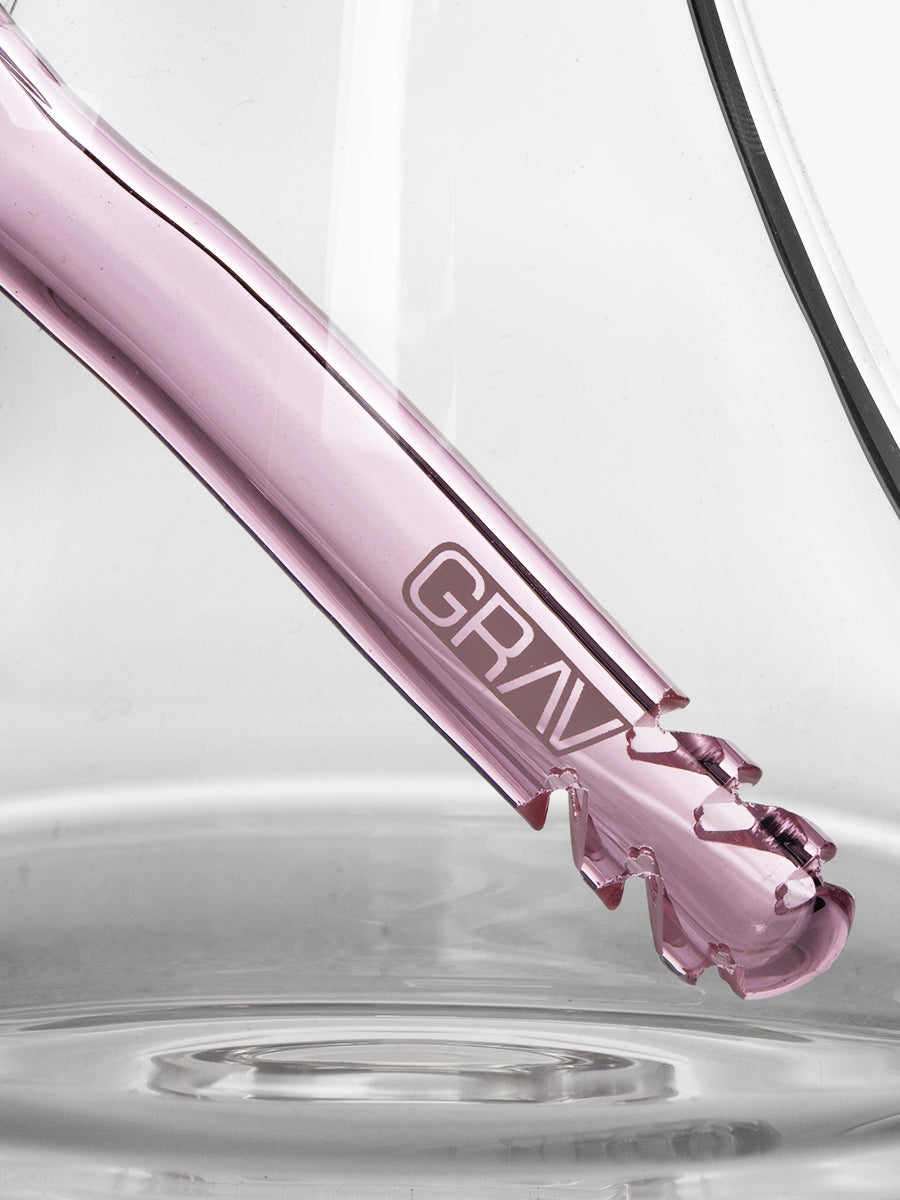 GRAV Small Colored Deco Beaker Bong - Pink Stem Closeup - 7