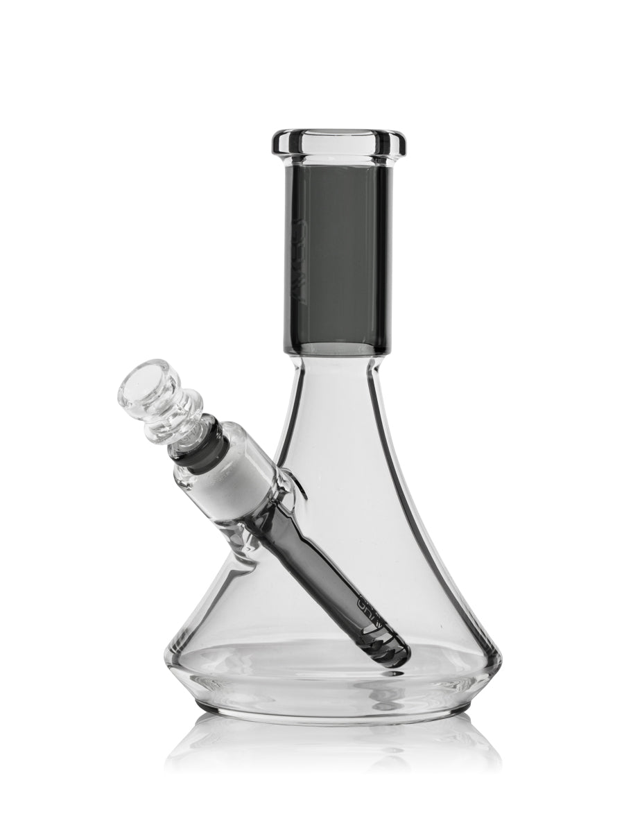 GRAV Small Colored Deco Beaker Bong - Small Smoke Stem Left Side - 9