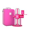 Stündenglass Pink Kompact Gravity Infuser Next to Pink Travel Case