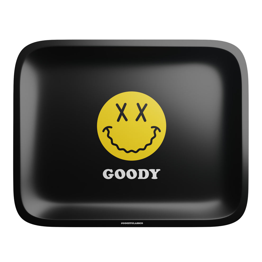 Goody Glass Aluminum Happy Face Rolling Tray - 1