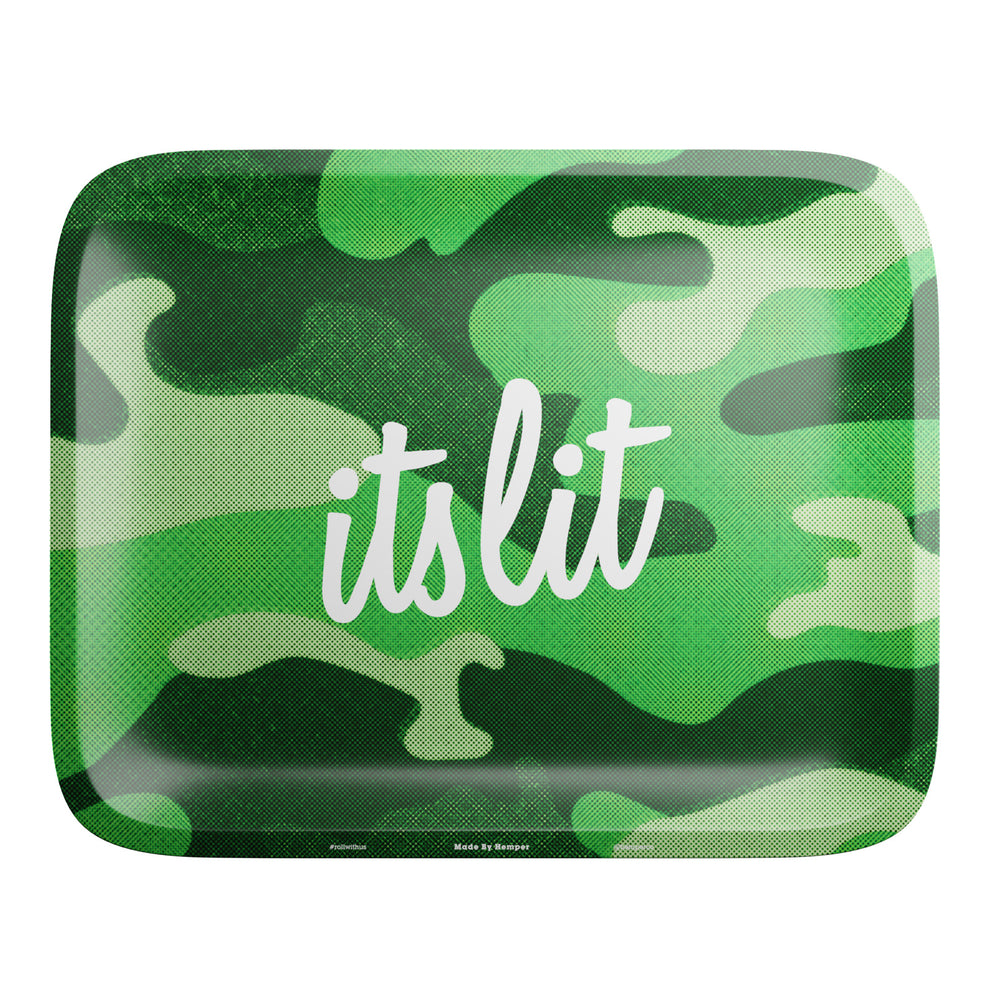 HEMPER Aluminum Camo Green Rolling Tray - 1