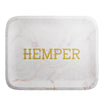 HEMPER Aluminum White and Pink Marble Rolling Tray