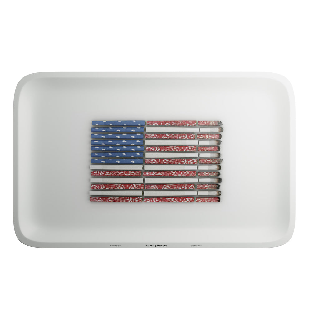 HEMPER Aluminum American Flag Design with Pre Rolls Rolling Tray - 3
