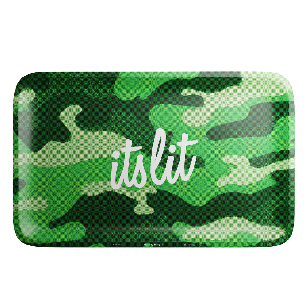 HEMPER Aluminum Camo Green Rolling Tray - 4