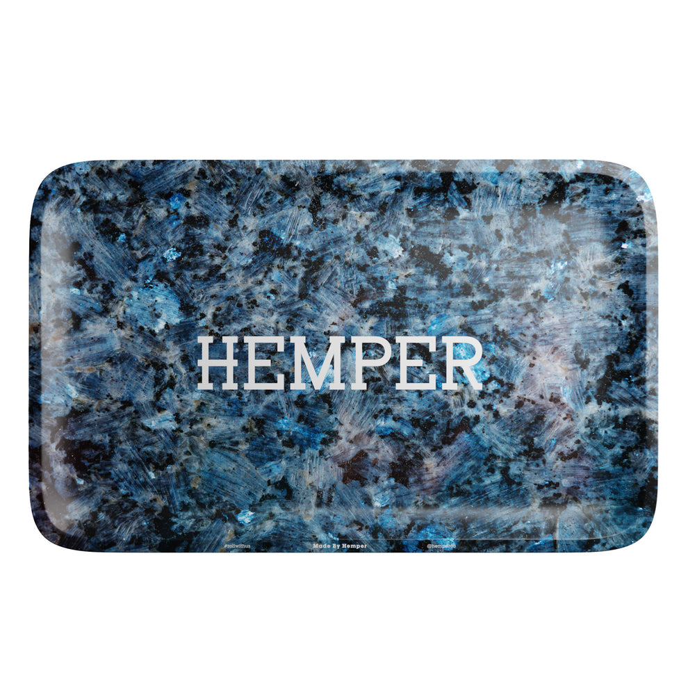 HEMPER Aluminum Blue Marble Rolling Tray - 3