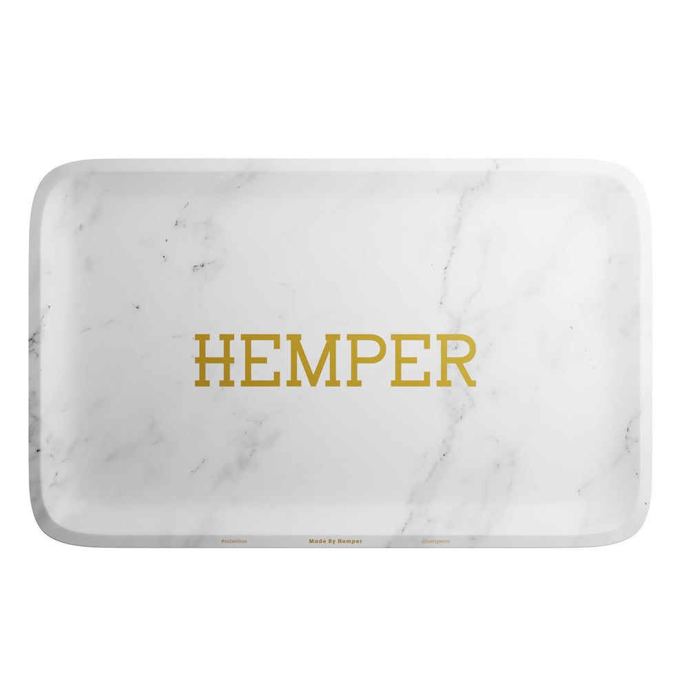 HEMPER White Marble Rolling Tray - 3