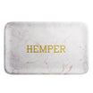 HEMPER Aluminum White and Pink Marble Rolling Tray