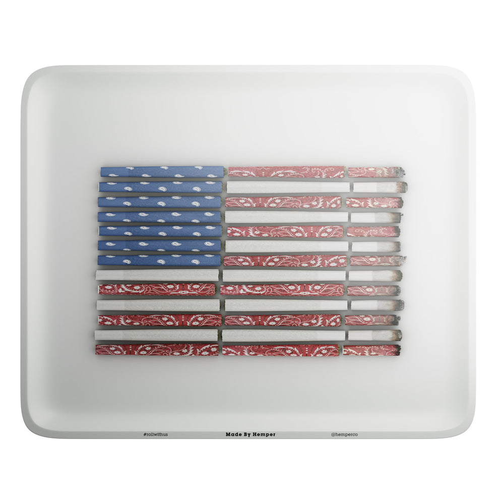 HEMPER Aluminum American Flag Design with Pre Rolls Rolling Tray - 4