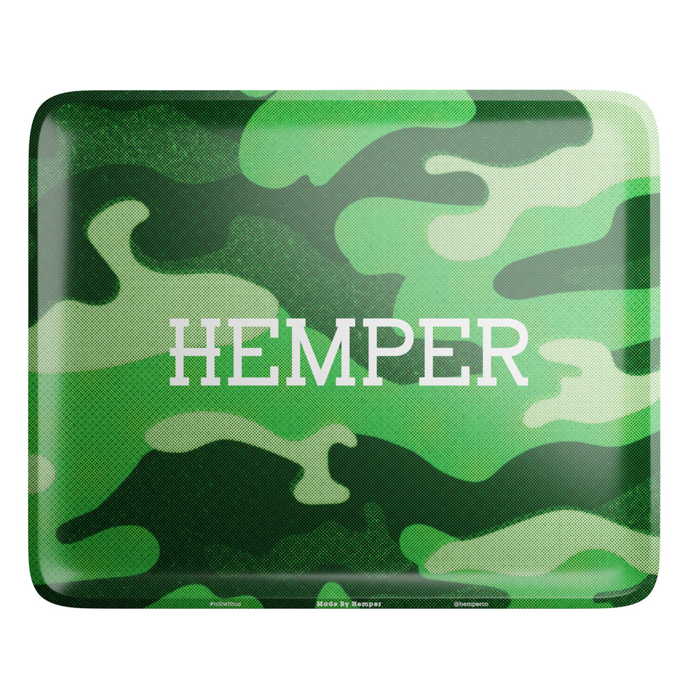 HEMPER Aluminum Green Camo Rolling Tray - 4