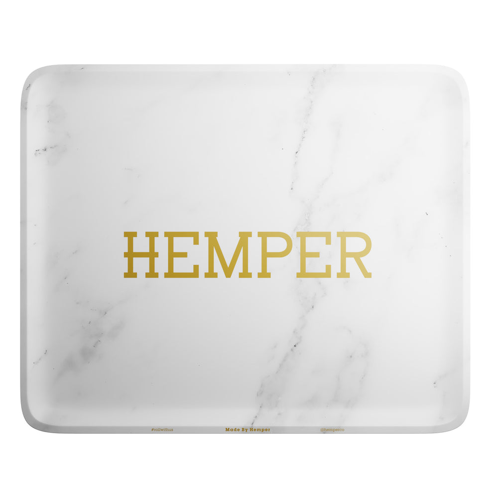 HEMPER White Marble Rolling Tray - 4
