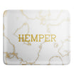 HEMPER Aluminum White Marble Rolling Tray