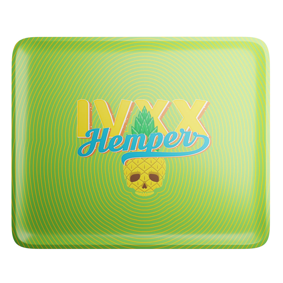 HEMPER Aluminum Pineapple Design Green Rolling Tray - 4