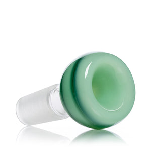 Glass Flower Bowl with Green Stripes | 14mm Male Joint