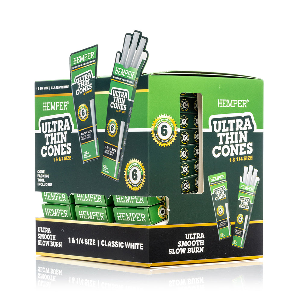 HEMPER 1 1/4 Size Ultra Thin Cones Display - 7