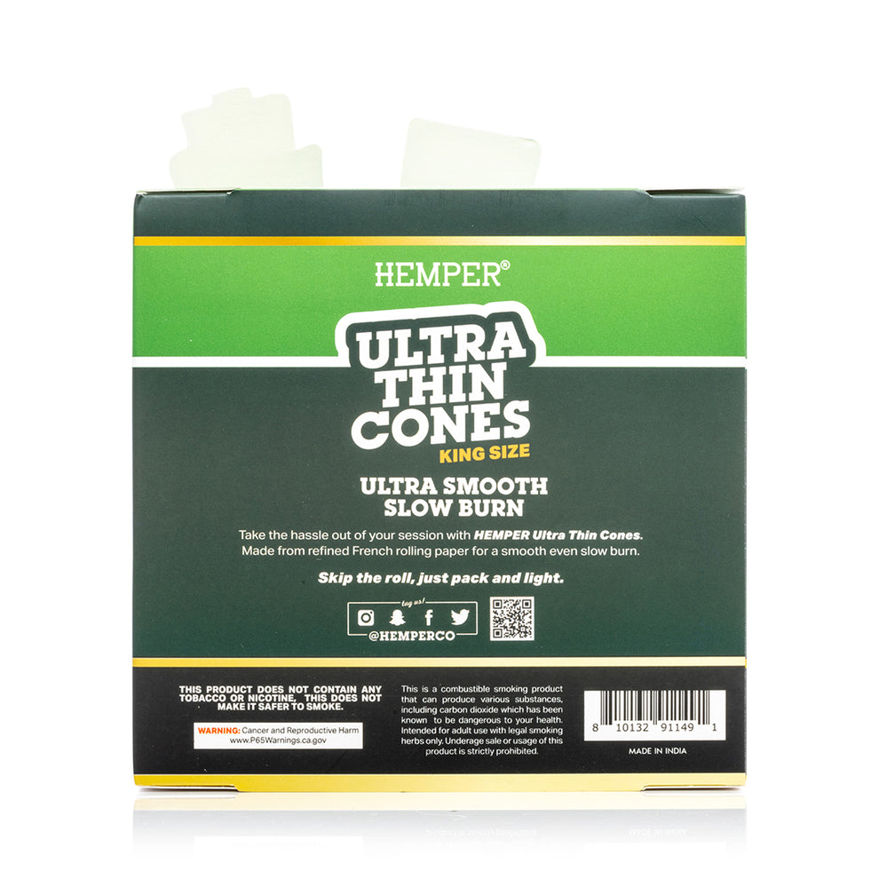 HEMPER King Size Ultra Thin Cones Display - 5