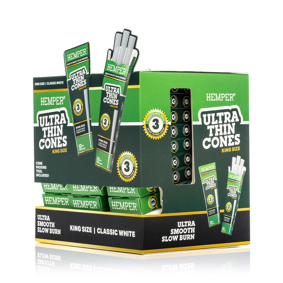 HEMPER King Size Ultra Thin Cones Display - 6