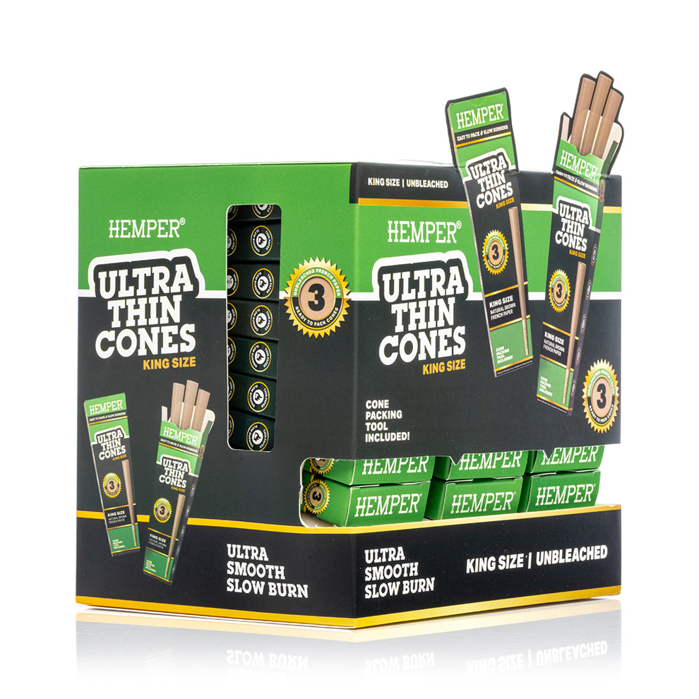 HEMPER King Size Ultra Thin Cones Display - 5