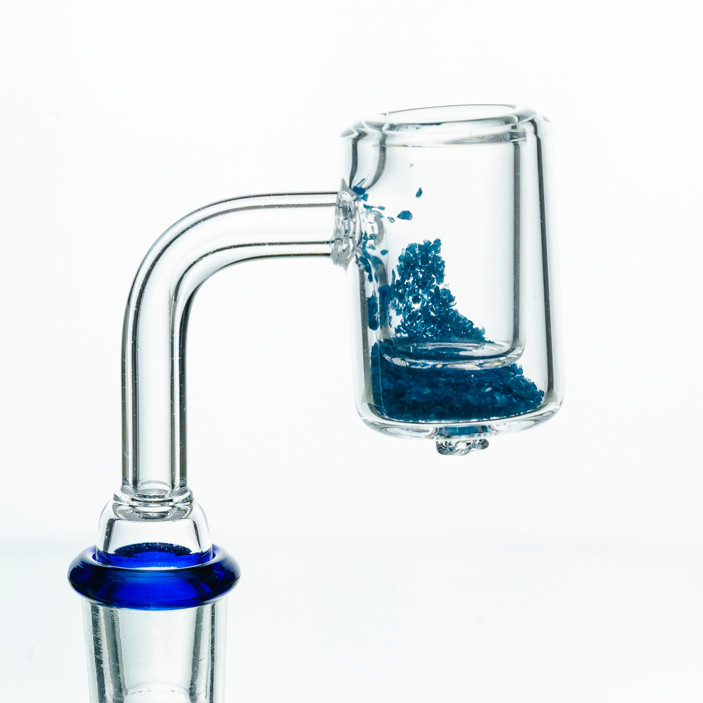 Thermo Chromic Quartz Banger with Color Changing Crystals | 14mm Male Joint | 25mm OD | 5mm Thickness - 3