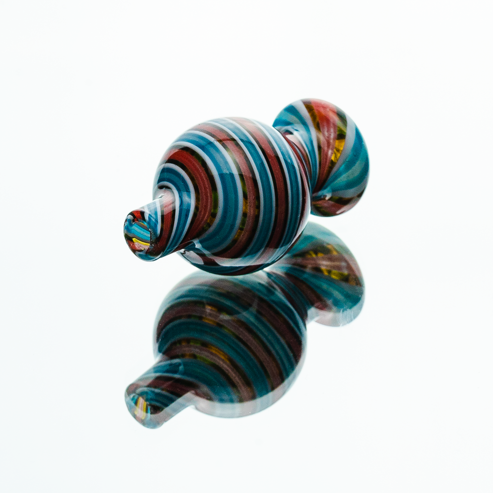 Candy Stripe Bubble Glass Carb Cap - 6