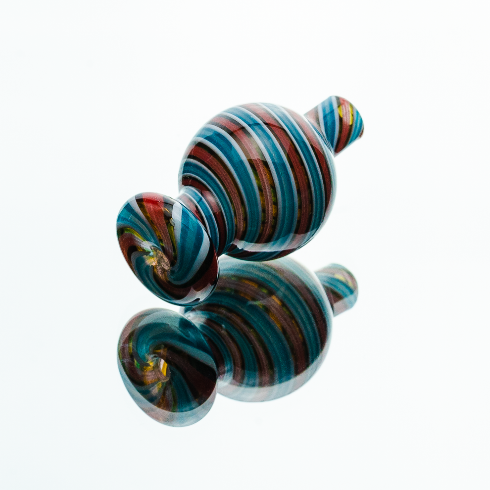 Candy Stripe Bubble Glass Carb Cap - 1