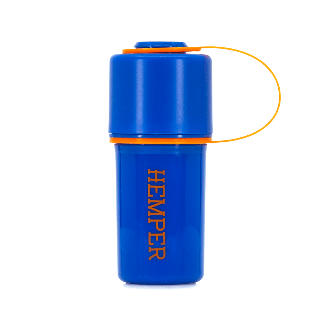 Blue HEMPER Keeper Smell Proof Storage Case And Grinder