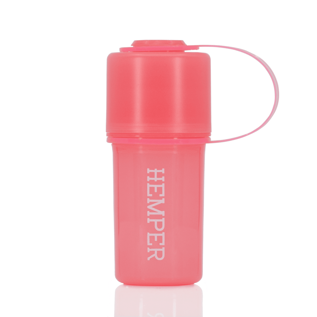 Glow Pink HEMPER Keeper Smell Proof Storage Case And Grinder