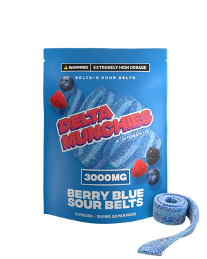 Delta Munchies - Delta 8 Berry Blue Sour Belts | 3000MG