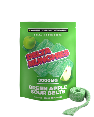 Delta Munchies - Delta 8 Green Apple Sour Belts | 3000MG